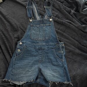 No Boundaries Denim Overall Romper